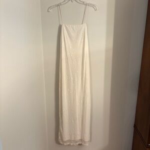 Vintage 90’s square neck beaded dress